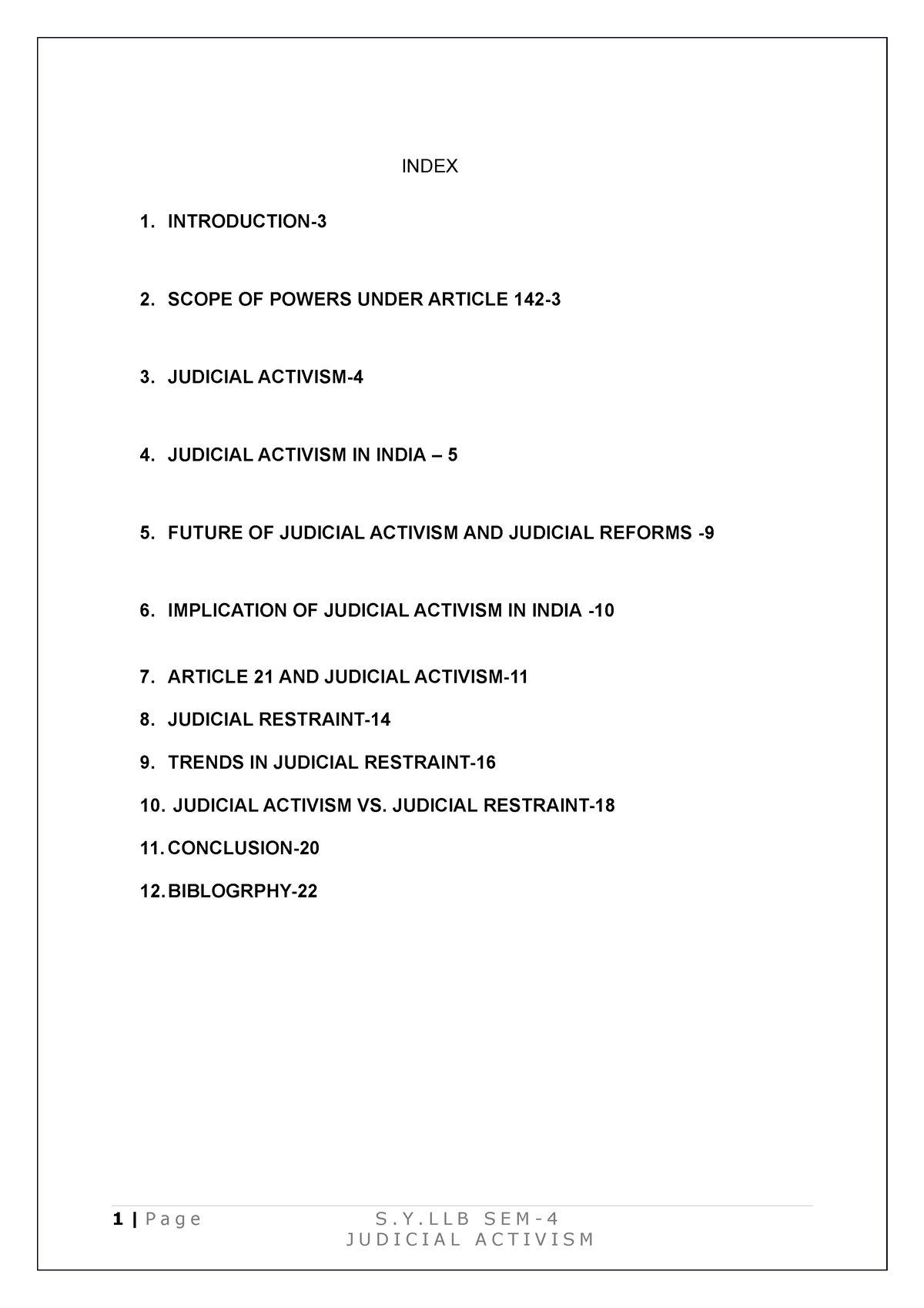 judicial activism assignment pdf