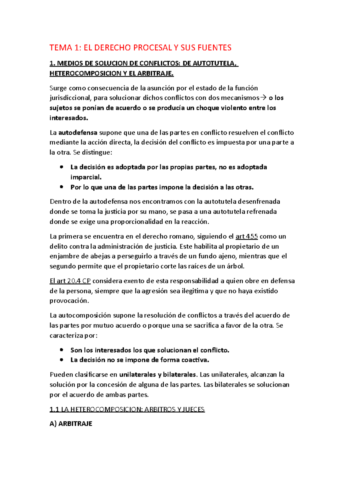 Tema 1 Derecho Procesal Tema 1 El Derecho Procesal Y Sus Fuentes 1 Medios De Solucion De 2130