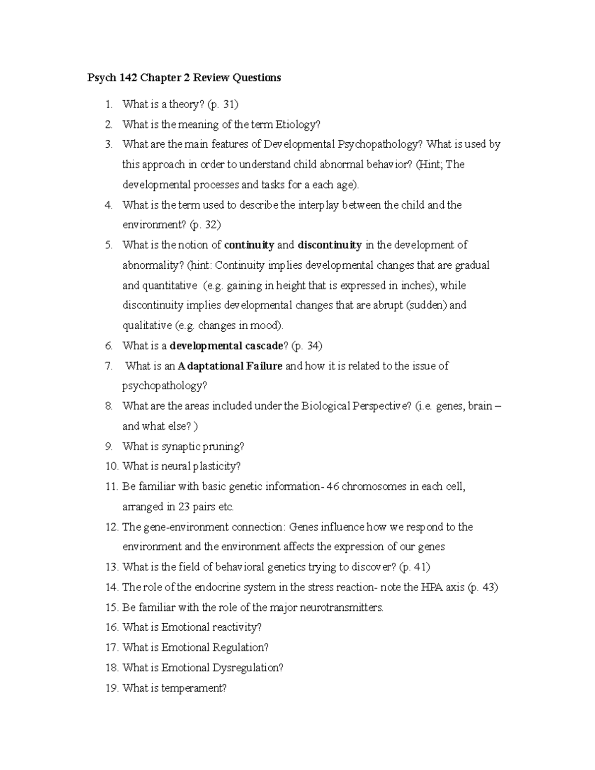 142 Chapter 2 Review Questions fv - Psych 142 Chapter 2 Review ...