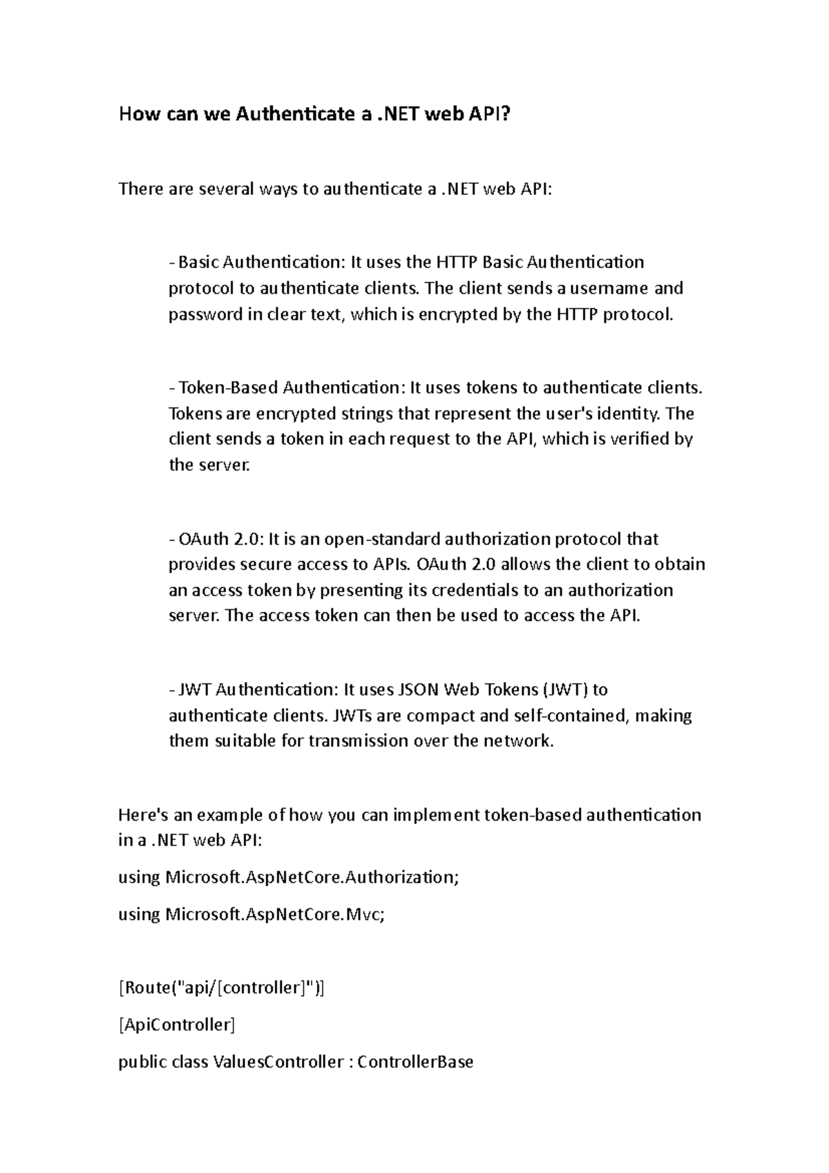 Athenticate a .NET web API - How can we Authenticate a .NET web API ...