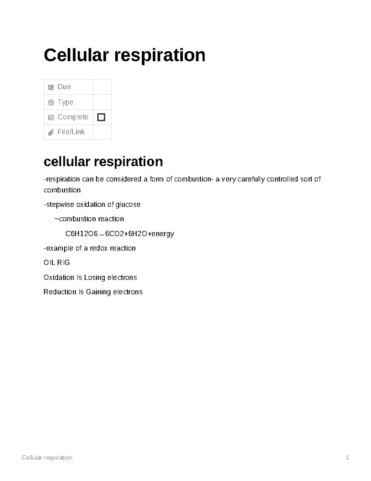 Cellular respiration - BIO 181 Module 6: ASU - Due Type Complete File ...