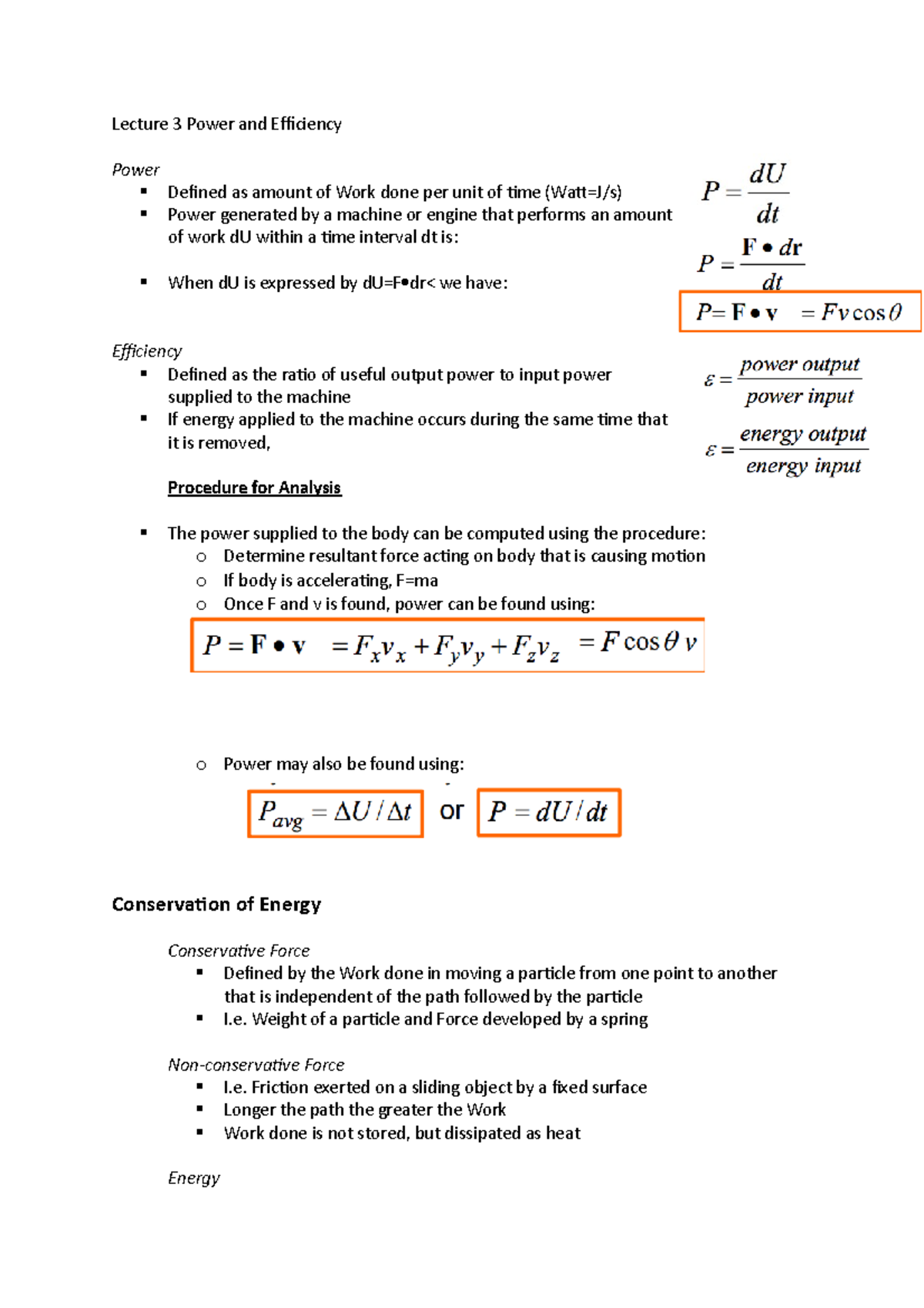 Lecture 3 Power And Efficiency - Lecture 3 Power And Efficiency Power ...