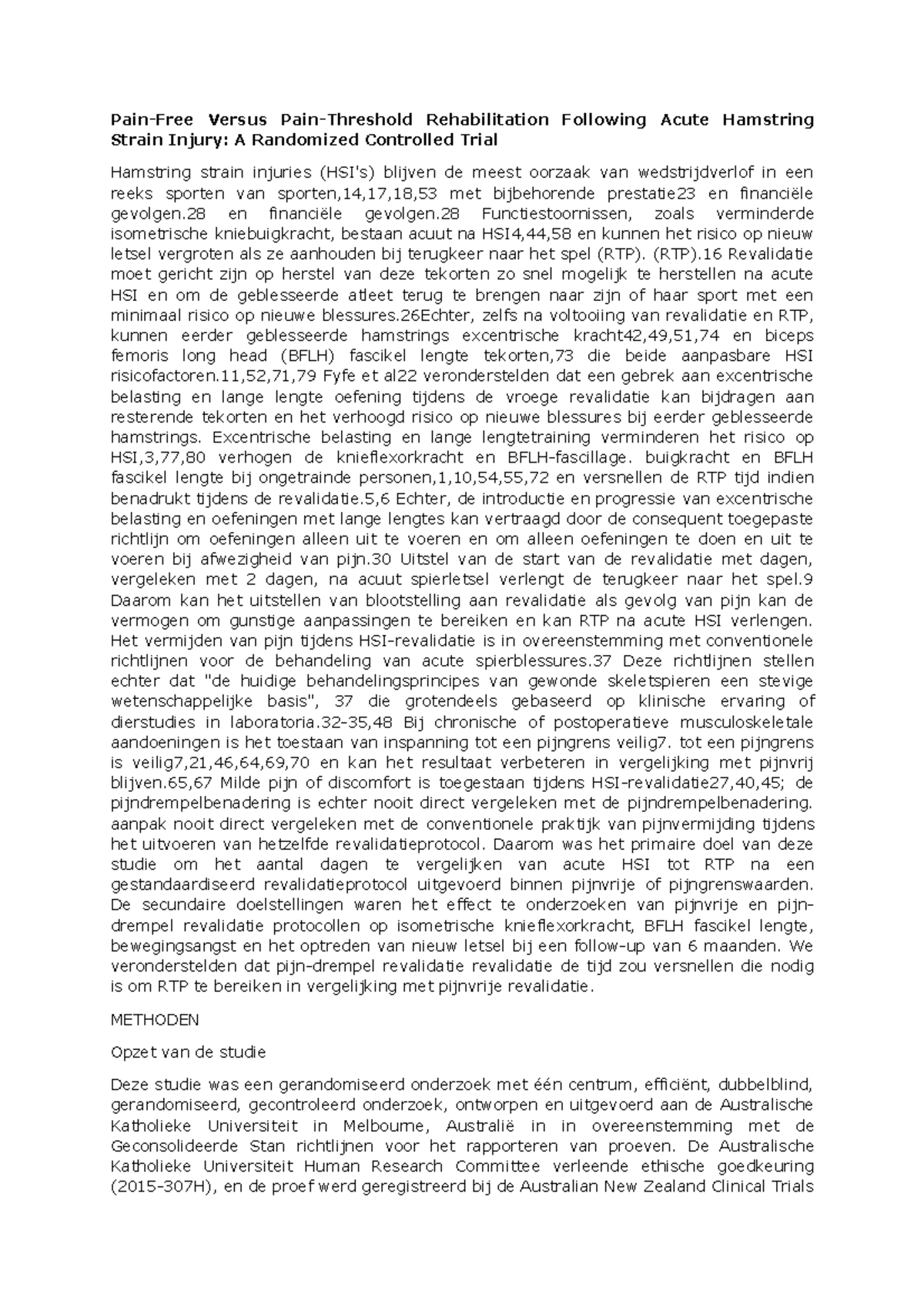 Vertaling cat artikel PainFree Versus PainThreshold Rehabilitation