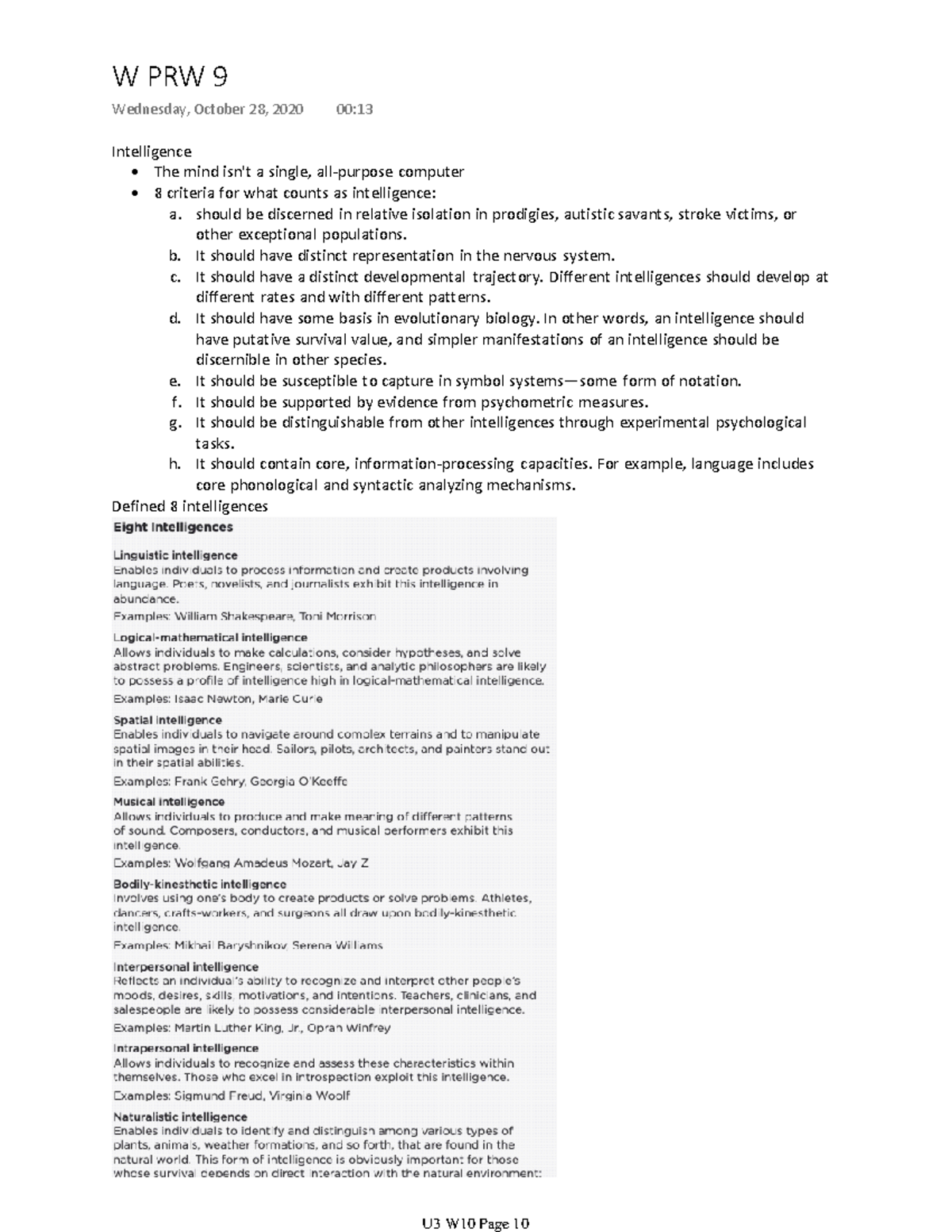 PRW Ch9 Reading Notes Zimmerman 2020 Intelligence The mind isn't a