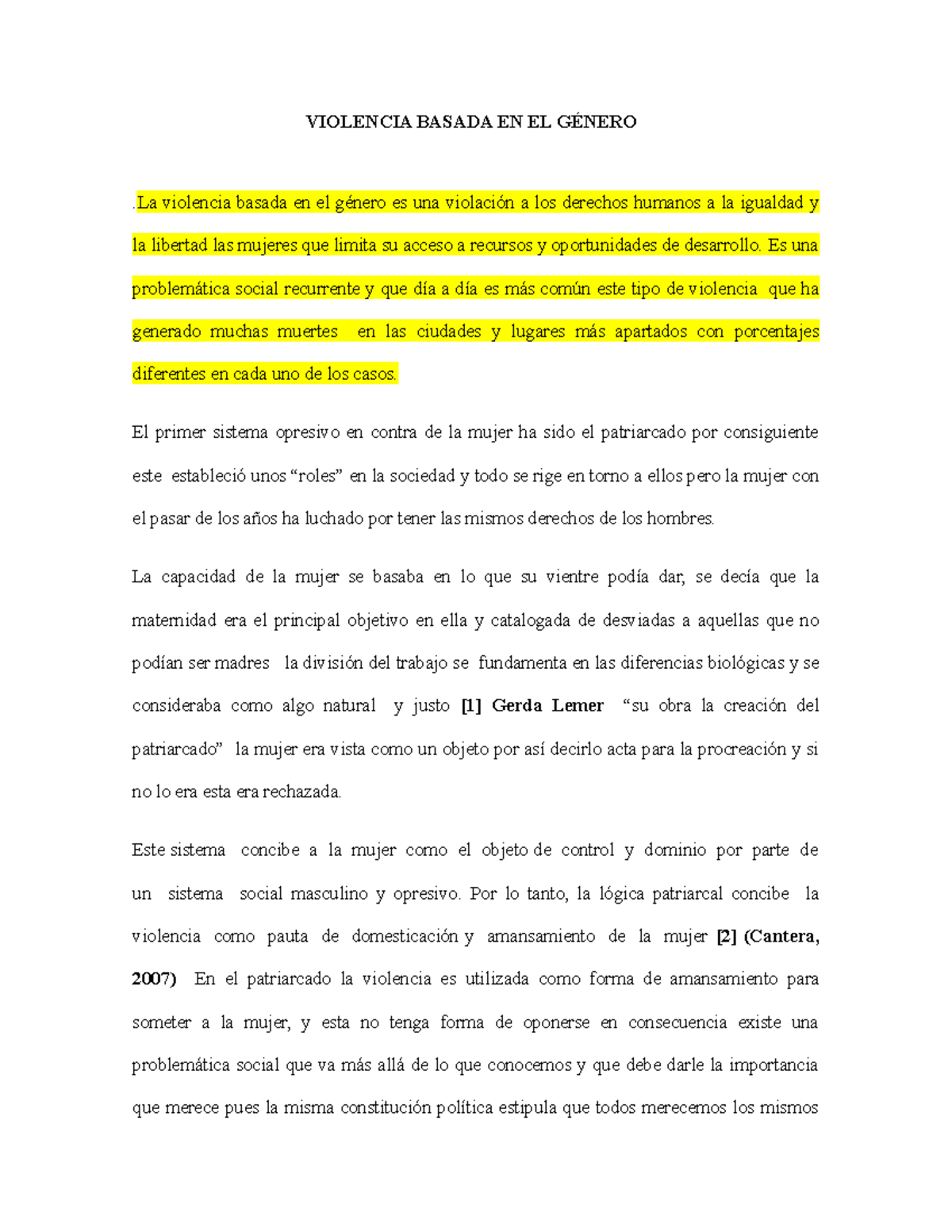 La violencia de genero - VIOLENCIA BASADA EN EL GÉNERO .La violencia ...