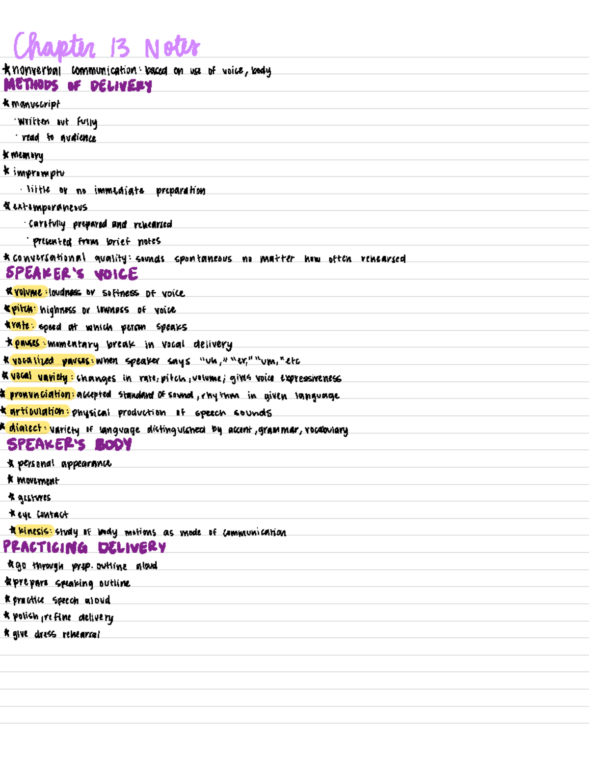 Chapter 13 Notes - Chapter 13 Notes & nonverbal communication ...