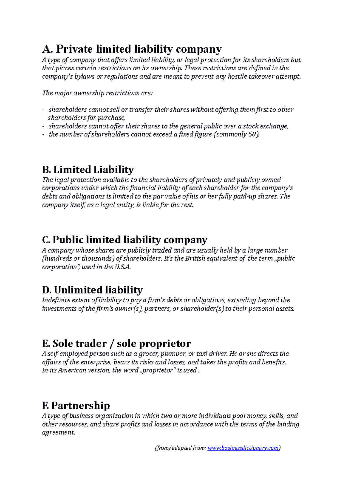 company-types-liabilities-definitions-a-private-limited-liability