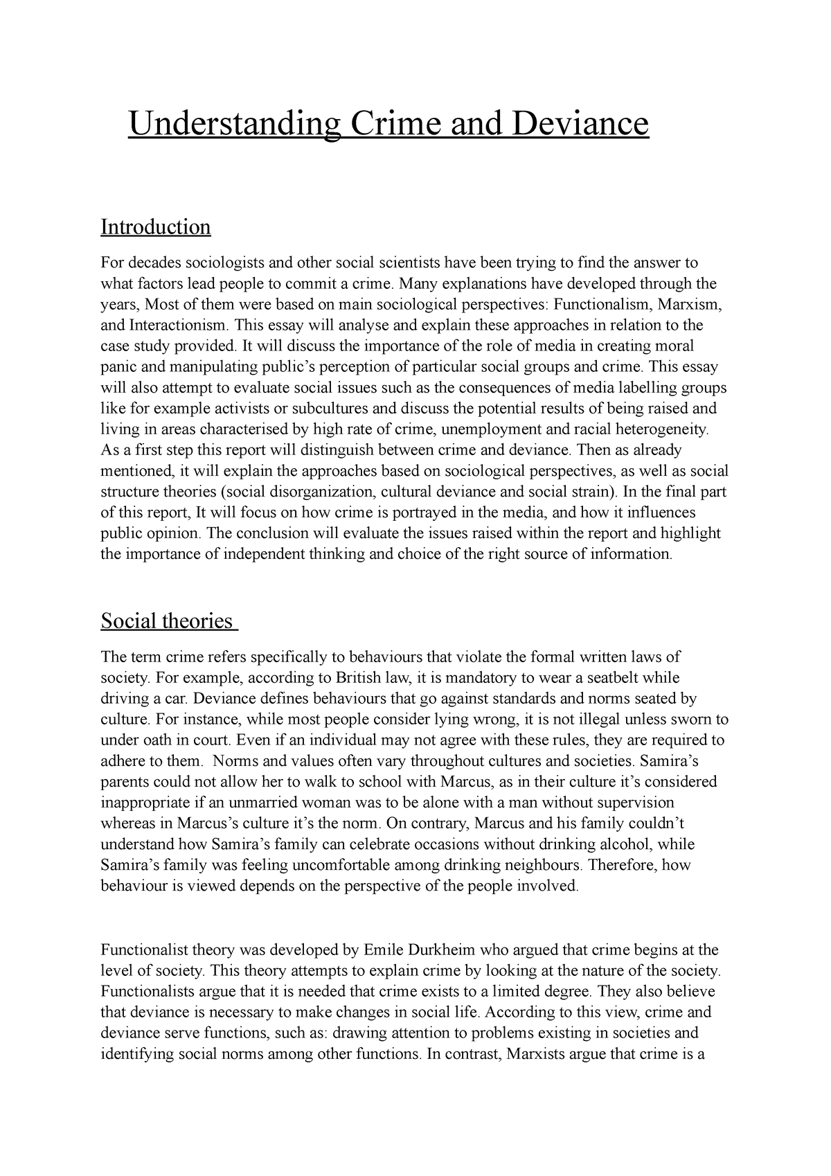 crime and deviance labelling essay