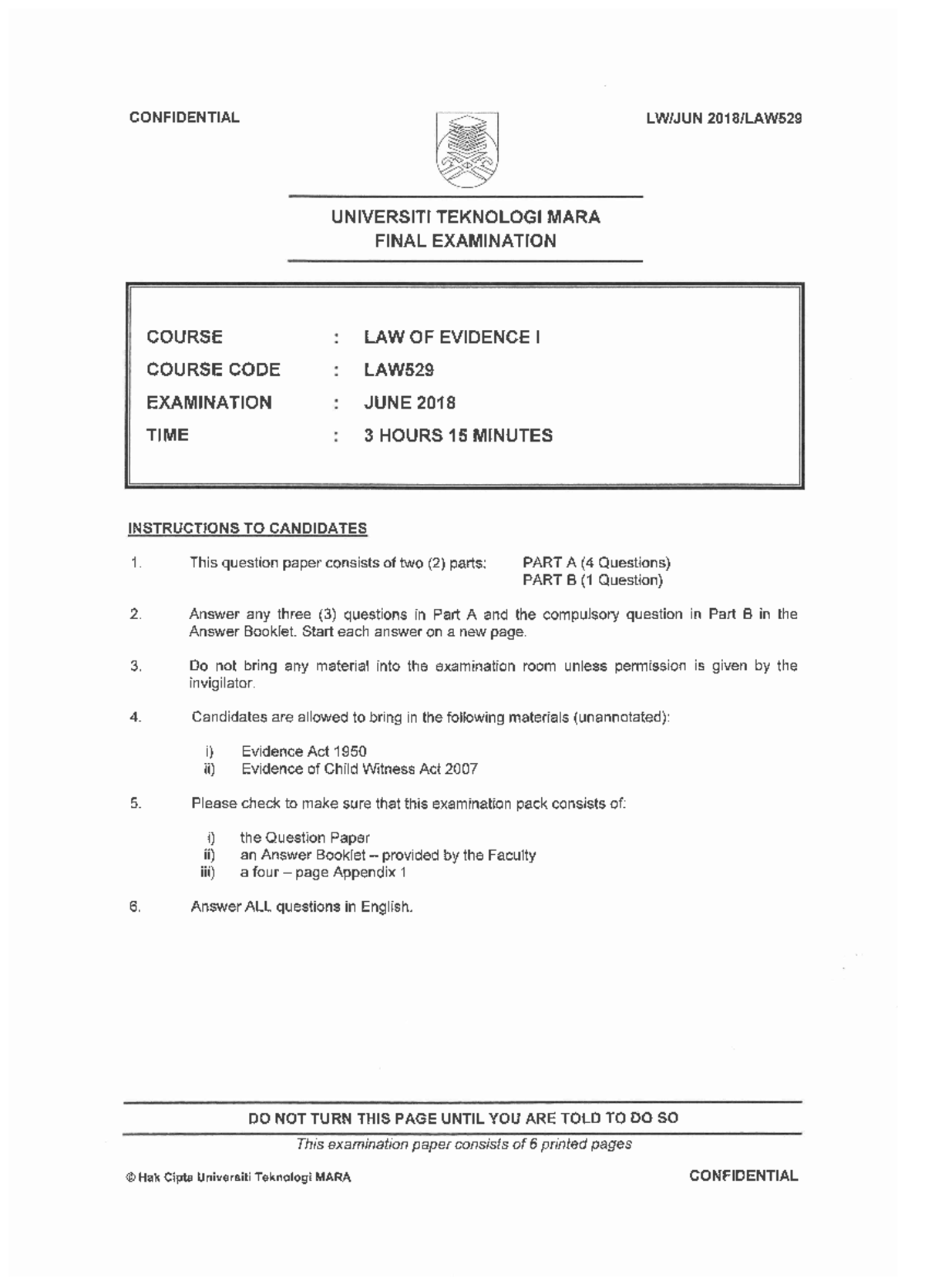 Exam 13 April 2011, questions - Law of Evidence I - Studocu