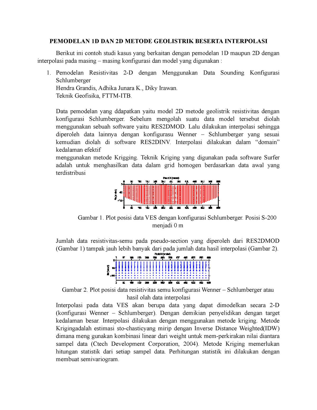 Pemodelan 1D DAN 2D Metode Geolistrik Beserta Interpolasi - PEMODELAN ...