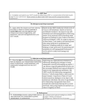 D082 Task 1 - D082 Task 1 Example - D082 Emotional And Cultural ...