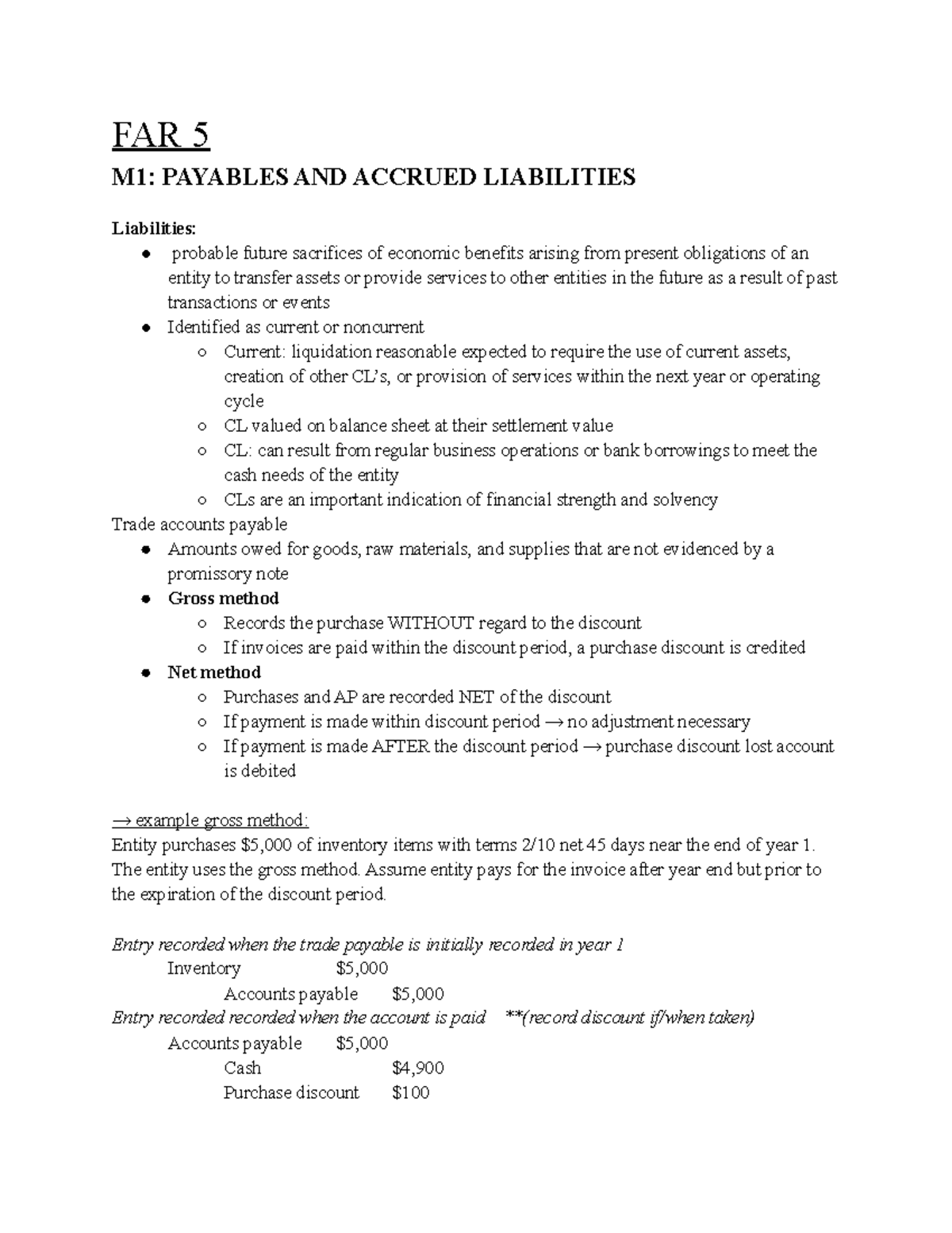 FAR 5 - FAR 5 unit notes and coursework. includes all notes and ...