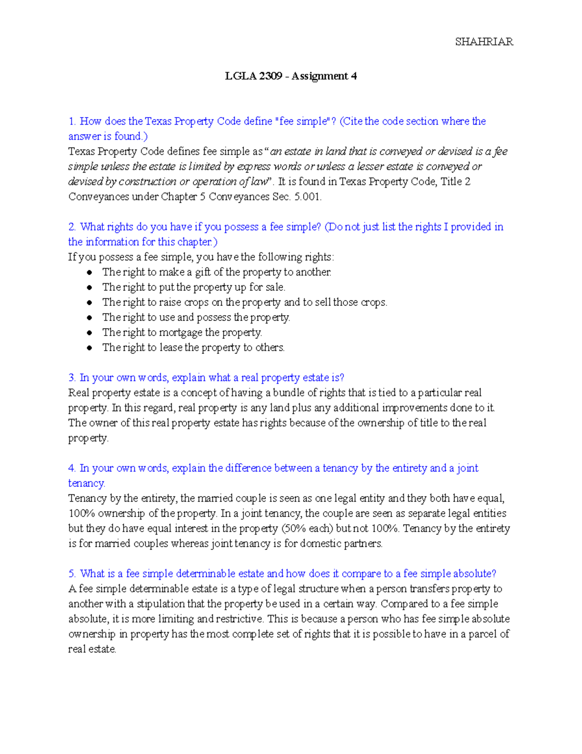 LGLA 2309 Assignment 4 SHAHRIAR LGLA 2309 Assignment 4 How does