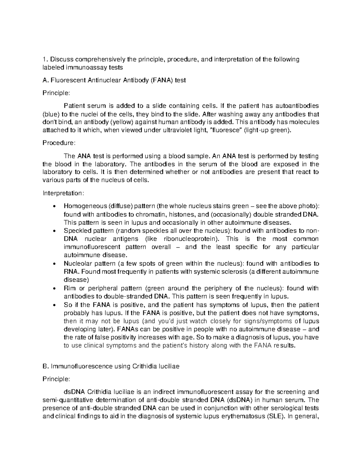 Immunology Serology Labeled Immunoassay Tests Discuss comprehensively