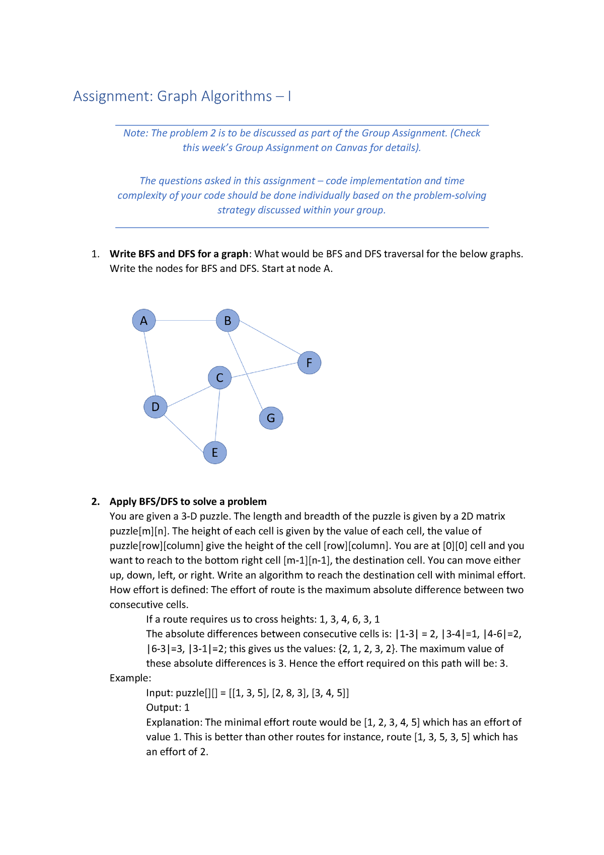 graph algorithms assignment