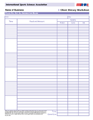 ISSA 3 Day Record - Yes - Three-Day Dietary Record Page 1 of 4 Name ...