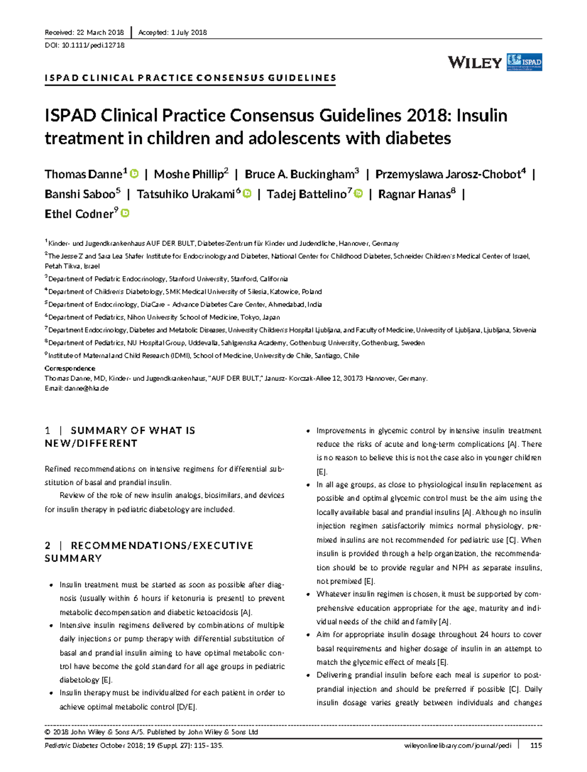 Insulina Ispad 2019 I S P A D C L I N I C A L P R A C T I C E C O N S E N S U S G U I D E L I 0077