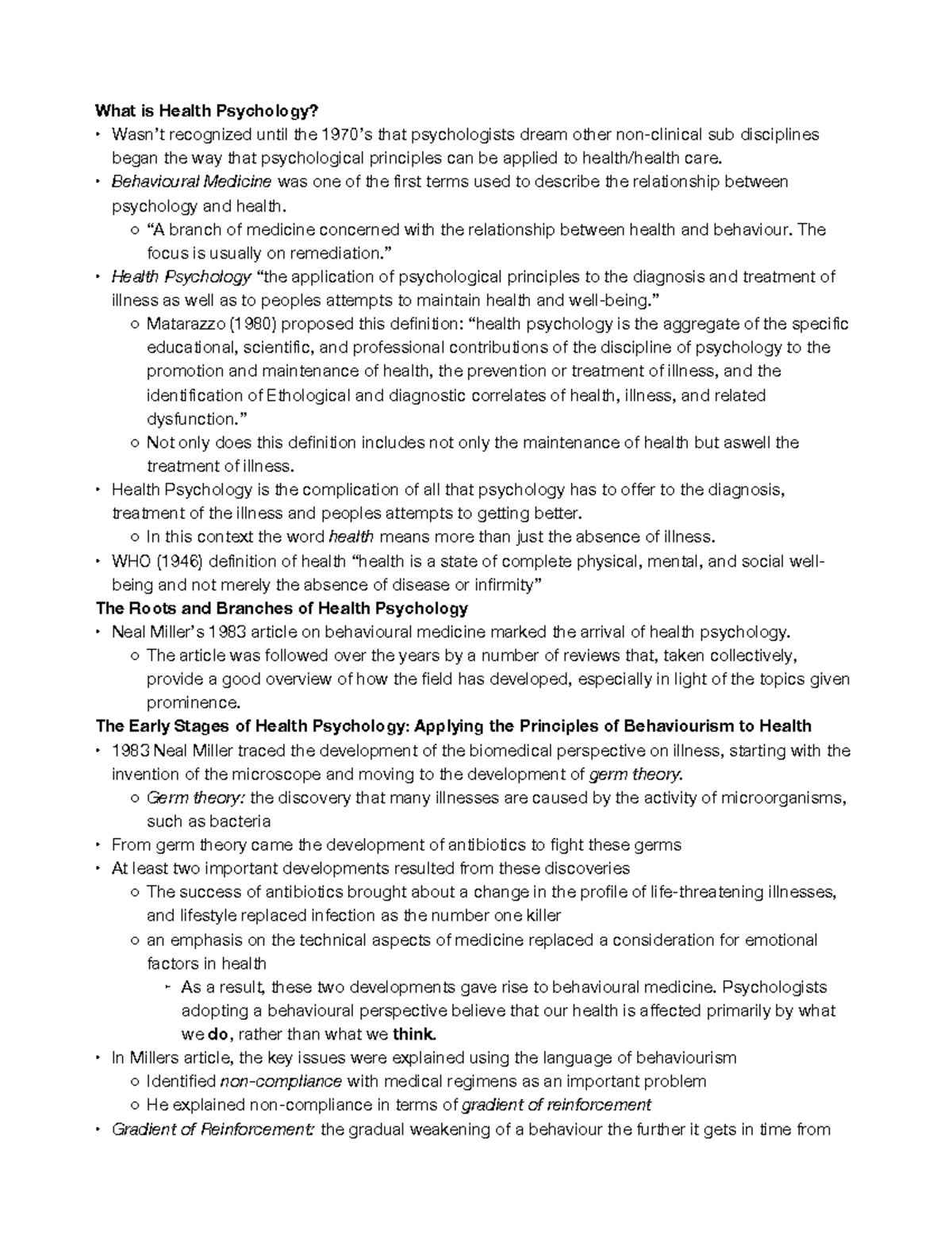 Chapter One Textbook Notes Welcome To Health Psychology (01.11.23 ...