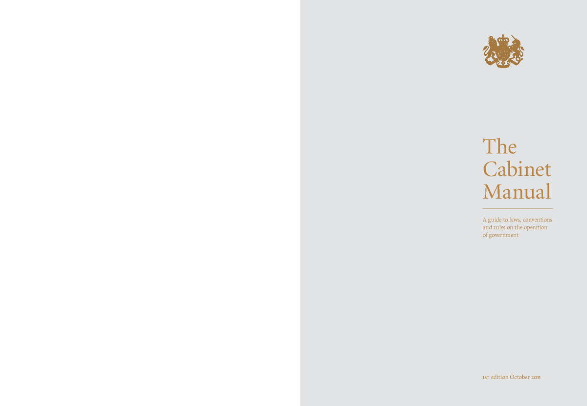 Lecture 1 cabinet-manual UK Constitution - The Cabinet Manual A guide ...