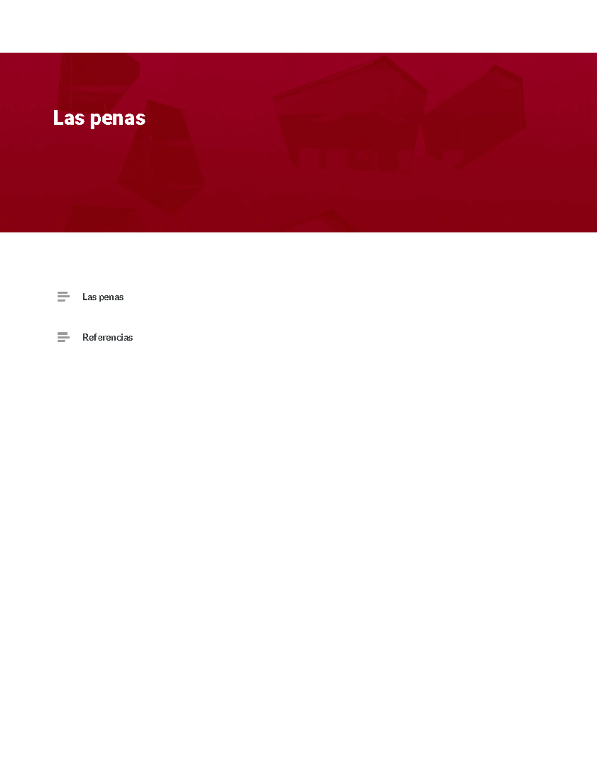 Las penas Material de estudio Las penas Referencias Las penas