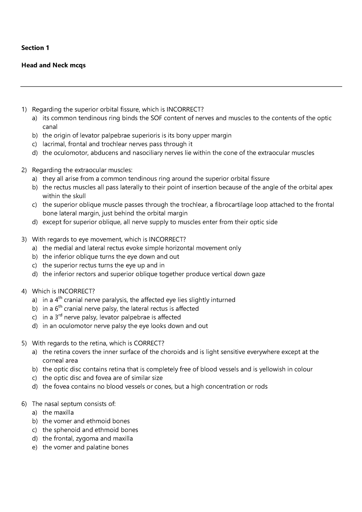 Head Neck Mcqs Part 2 - Best Practice MCQs Easily Understandable ...