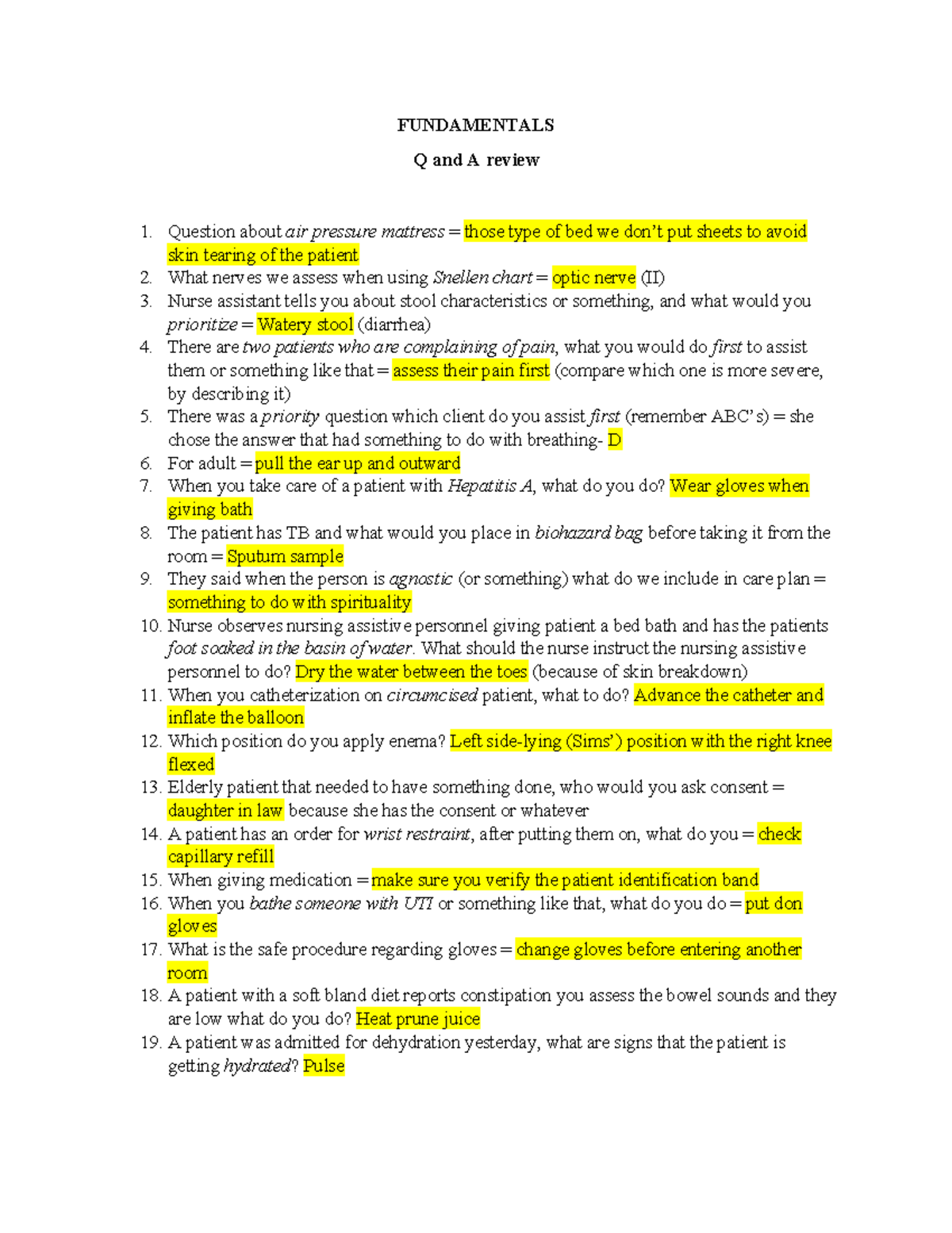 Hesi Q&A - This document will help you with your HESI exam. It has ...