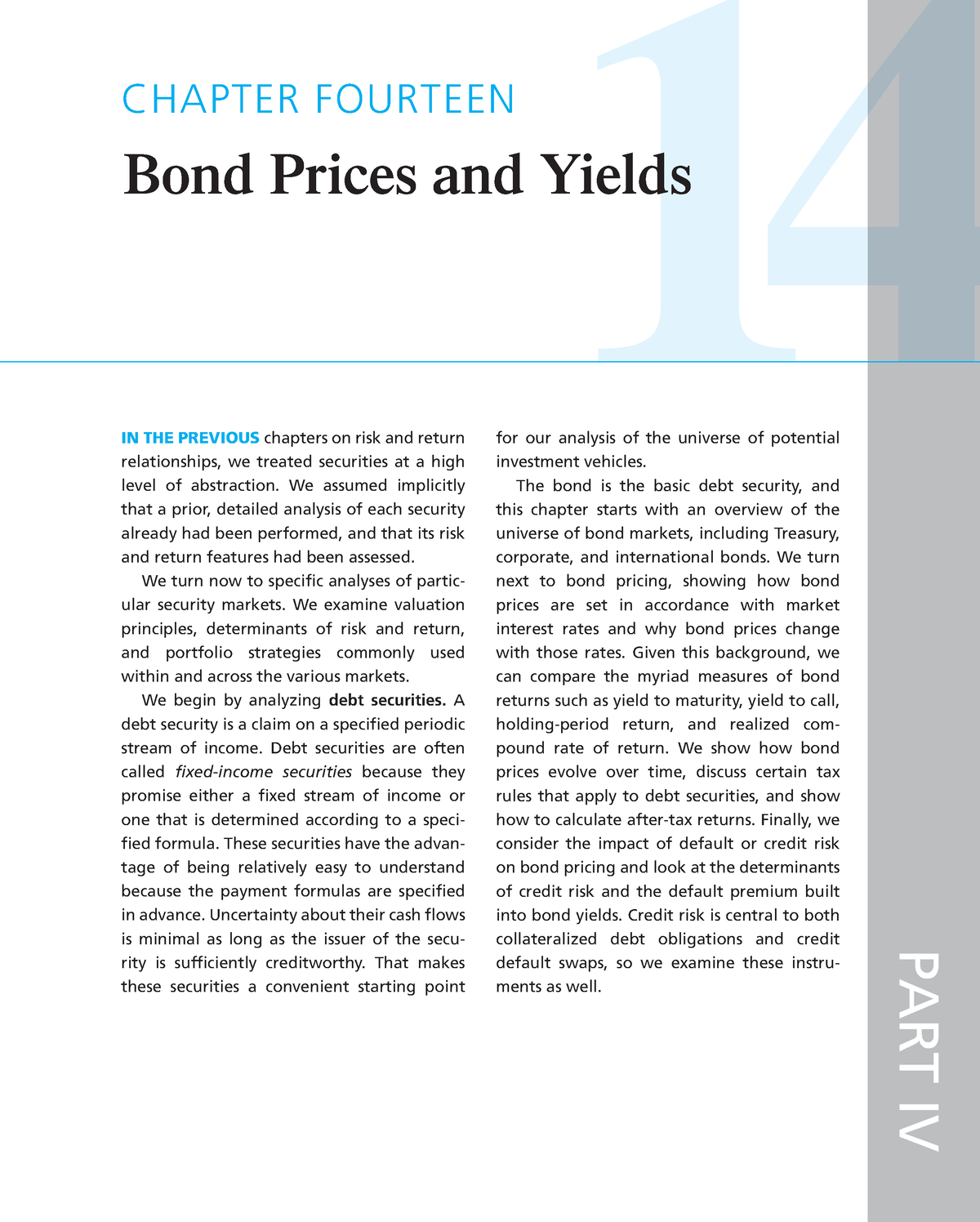 Book Chapter- Bond Valuation - 14 IN THE PREVIOUS Chapters On Risk And ...