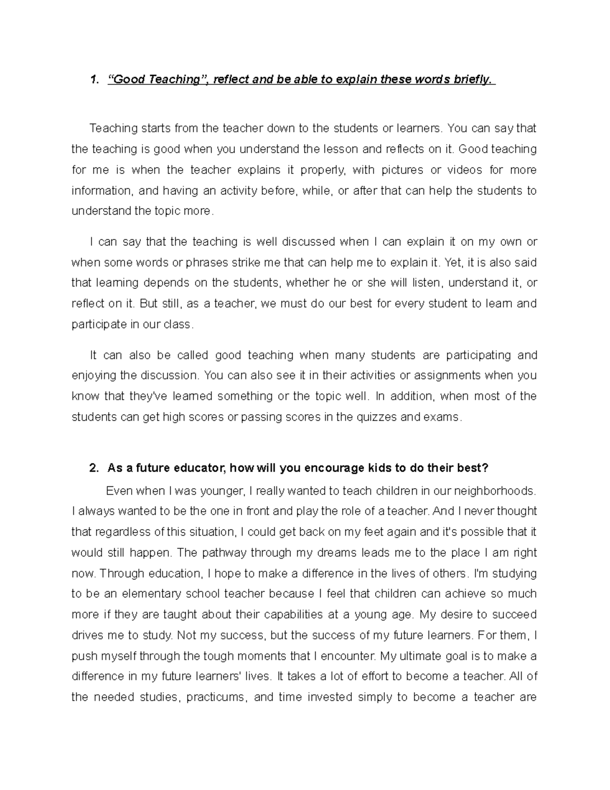 Redefining the Teacher's Role - 1. “Good Teaching”, reflect and be able ...