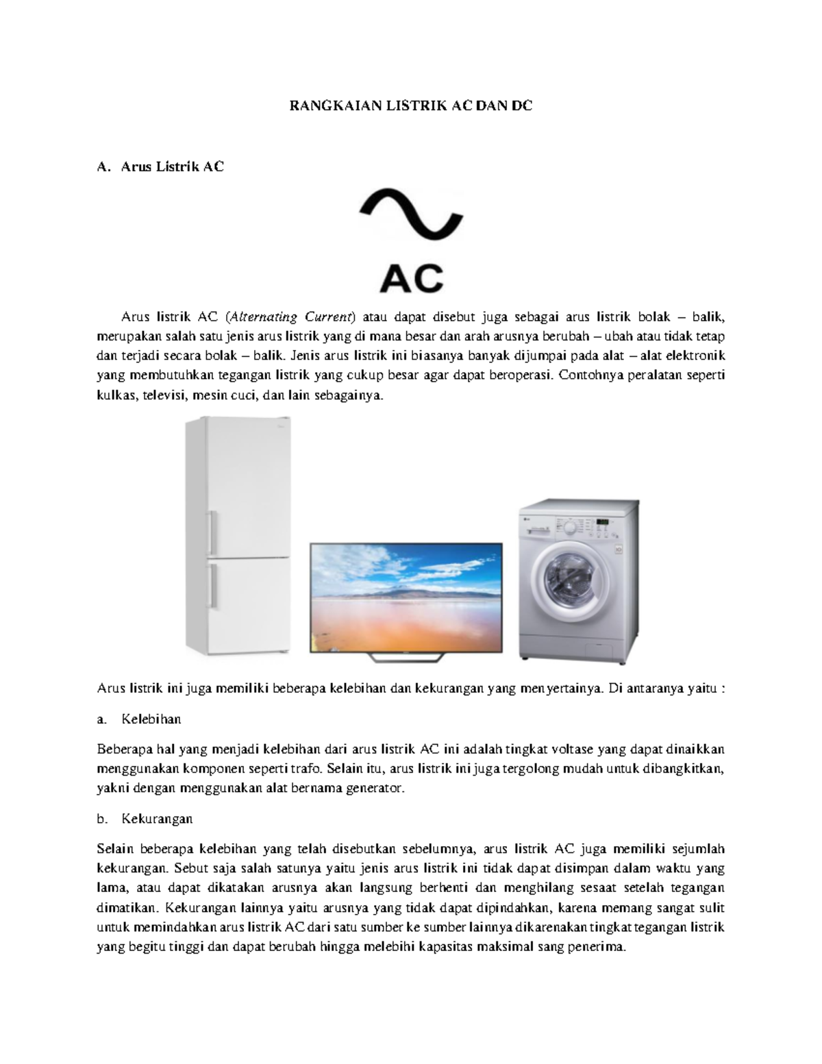 Contoh Soal Rangkaian Listrik AC dan DC - RANGKAIAN LISTRIK AC DAN DC A ...