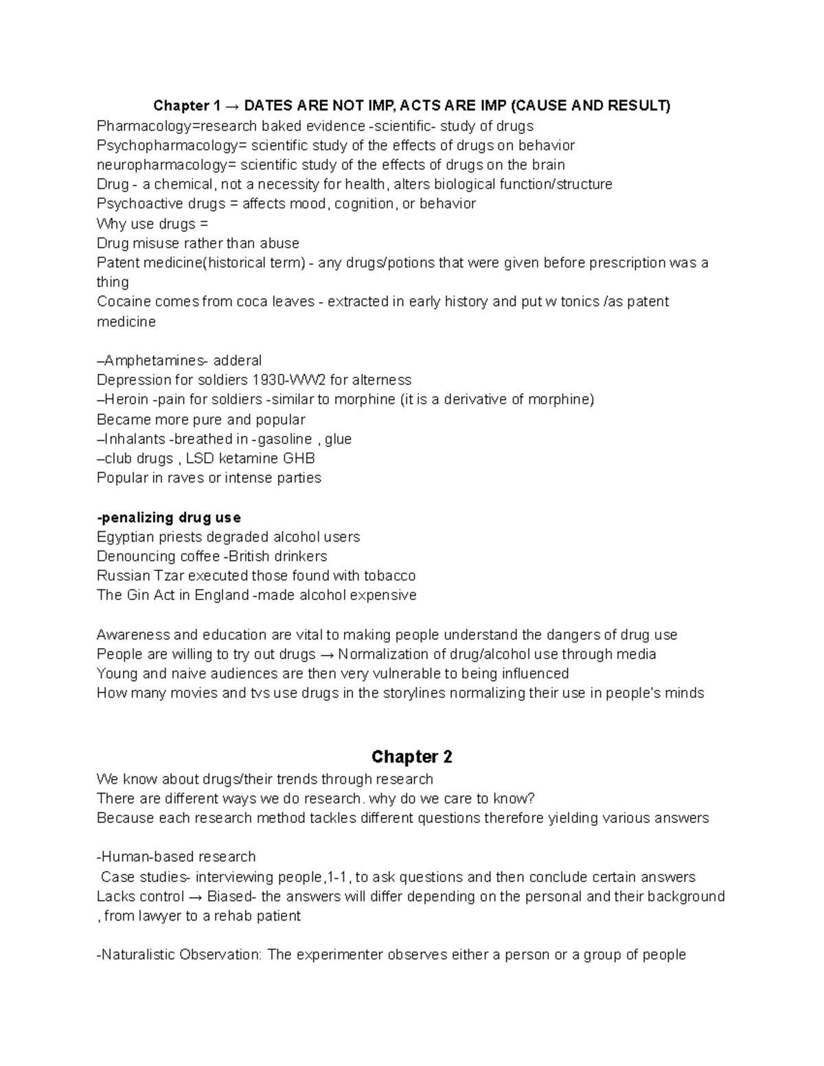 Drugs and Behaviour Notes - Chapter 1 → DATES ARE NOT IMP, ACTS ARE IMP ...
