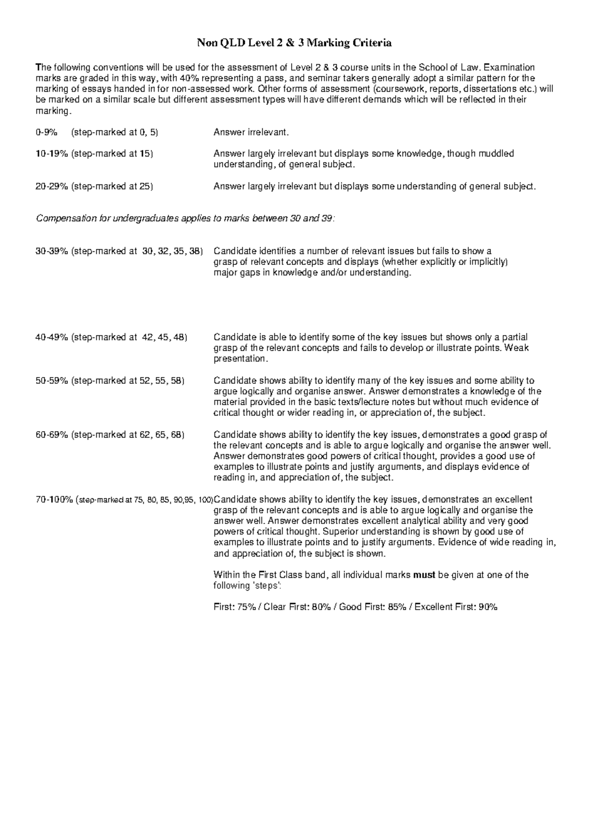 Level 2 & 3 Marking Criteria - Non QLD Level 2 & 3 Marking Criteria The ...