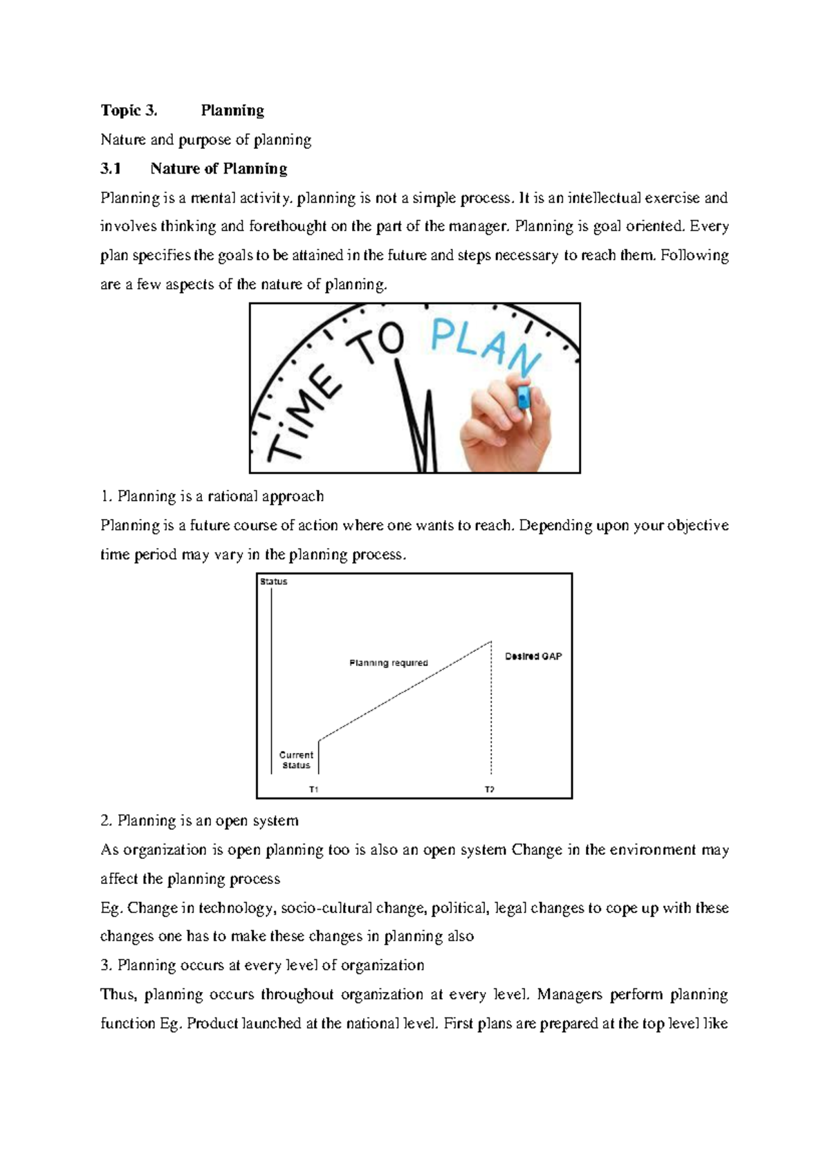 Topic 3 - EXAM QUESTIONS AND ANSWERS - Topic 3. Planning Nature and ...