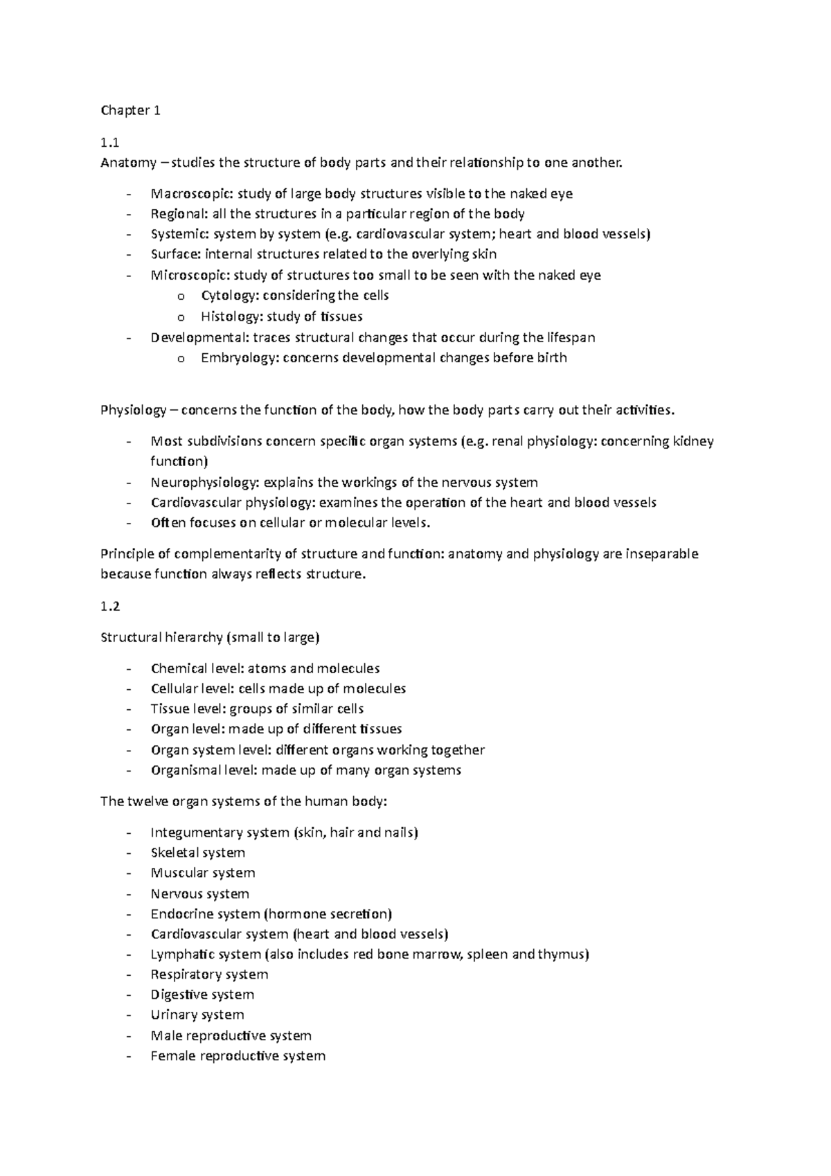 summary-chapter-1-chapter-1-1-anatomy-studies-the-structure-of-body