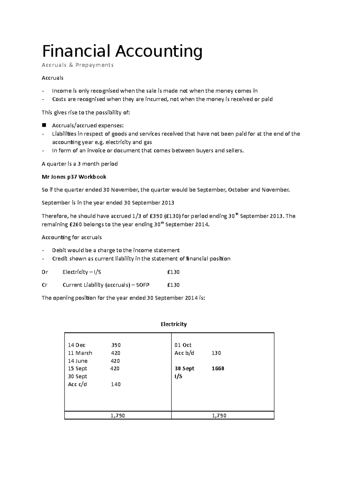 Accruals and prepayments - Financial Accounting Accruals & Prepayments ...