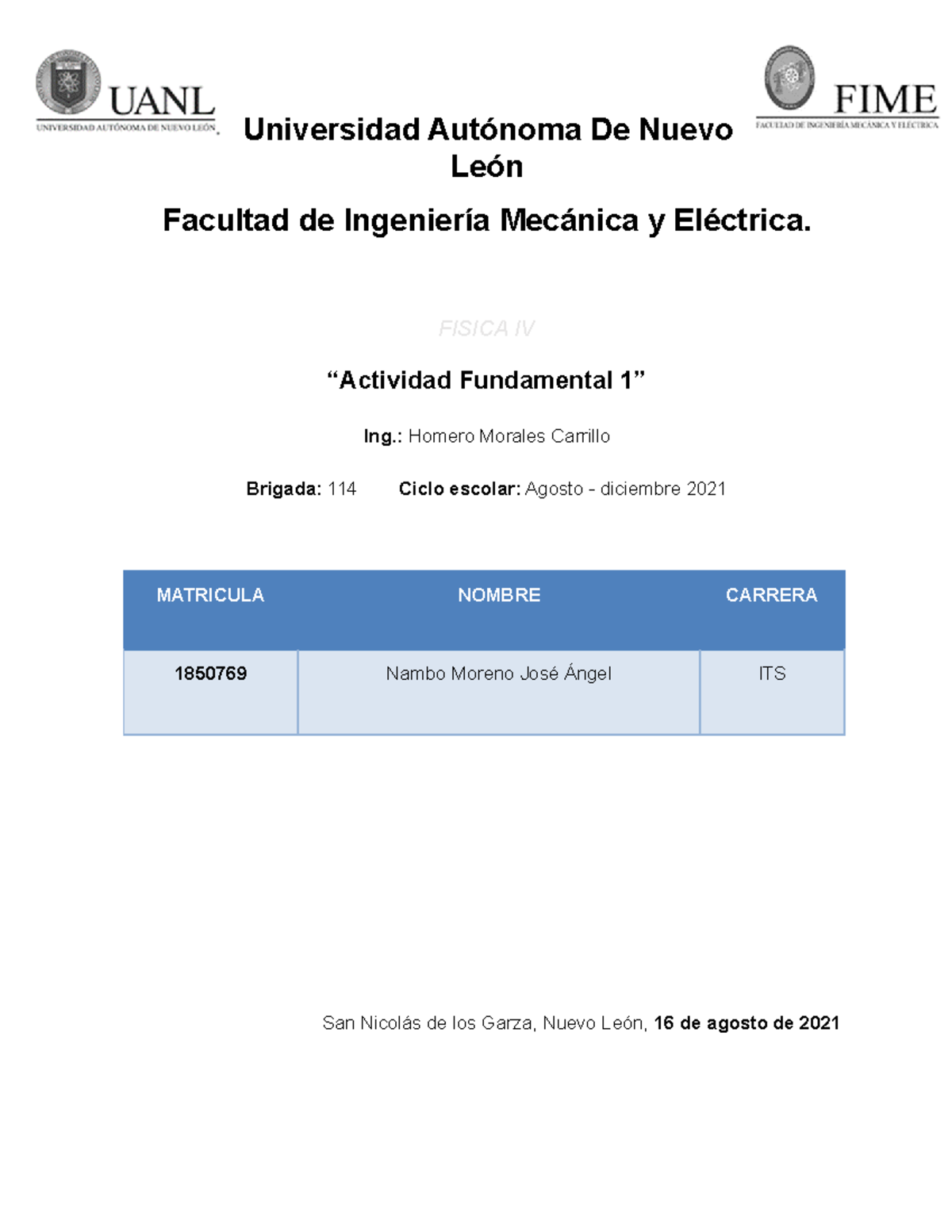 Actividad Fundamental 1 - Universidad Autónoma De Nuevo León Facultad ...