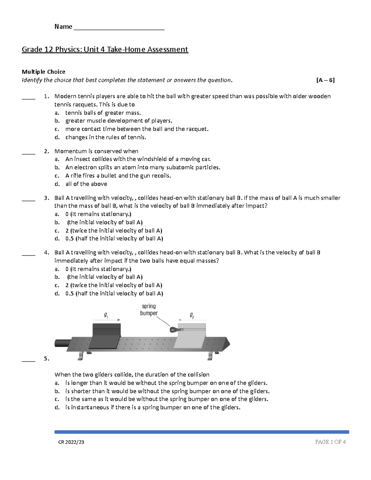 grade 12 physics unit 3 review solutions