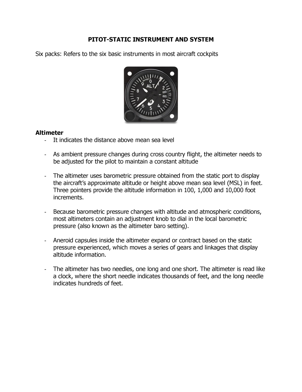 Avionics SIX Packs - asdasdasdasdasdasdasd. - PITOT-STATIC INSTRUMENT ...