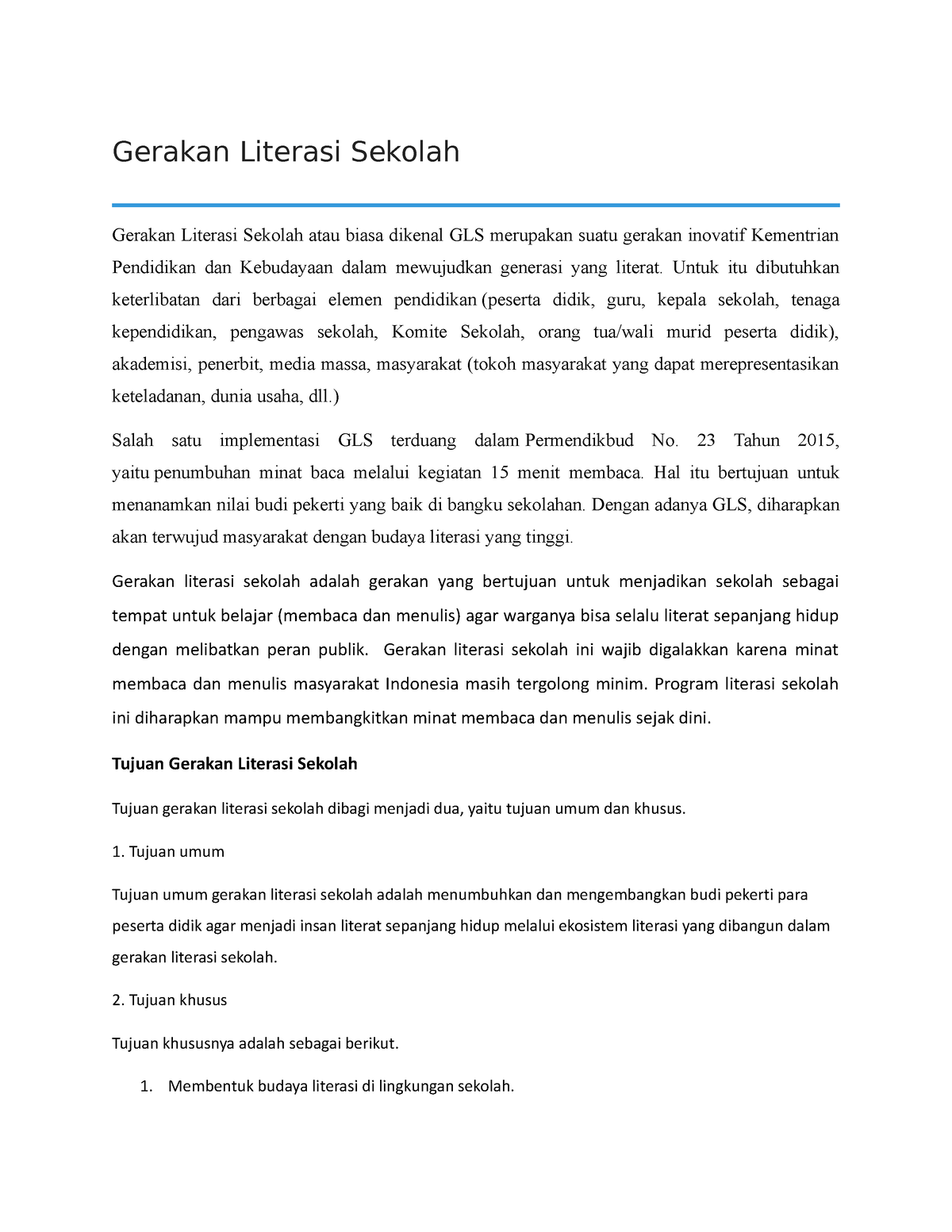 Modul Gerakan Literasi Sekolah - Gerakan Literasi Sekolah Gerakan ...