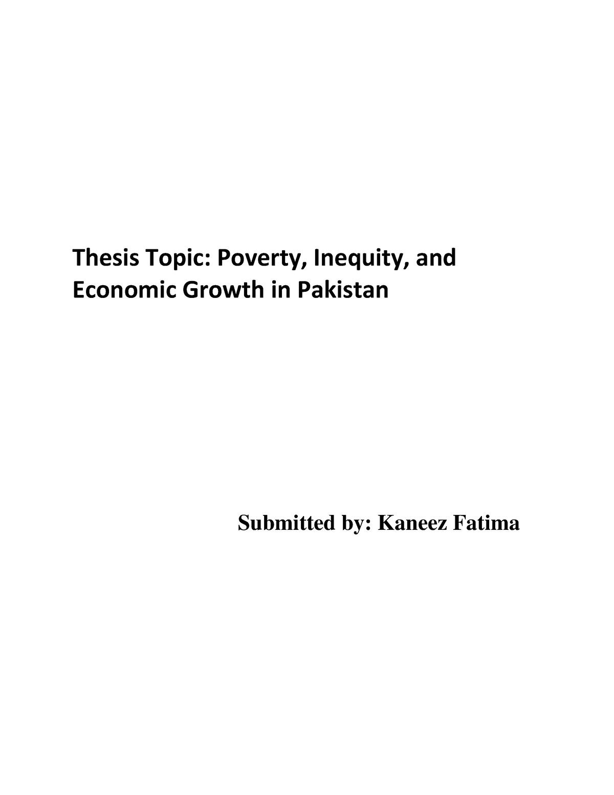 poverty in pakistan thesis statement