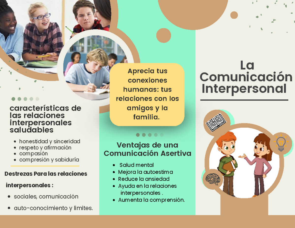 Triptico De La Comunicacion Interpersonal La Comunicación Interpersonal Características De Las 3157