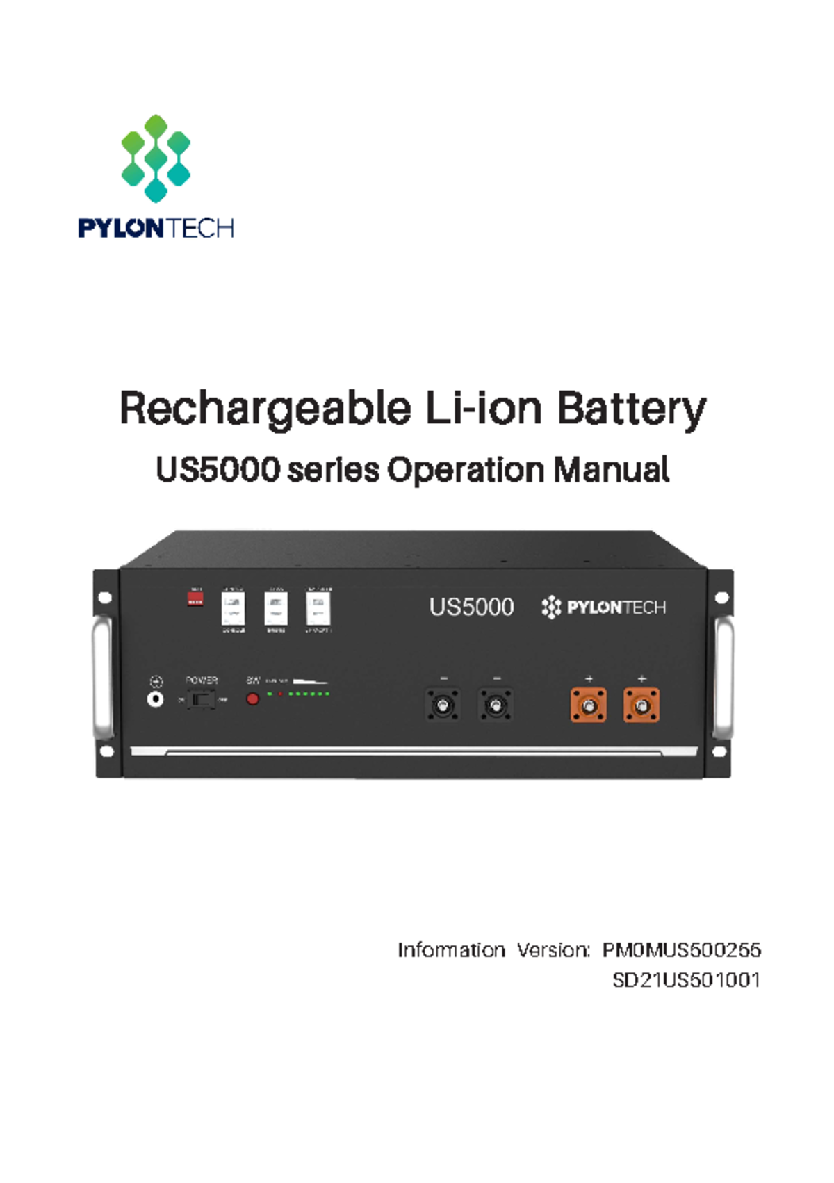 Manual-pylontech-us5000 - Rechargeable Li-ion Battery US5000 series ...