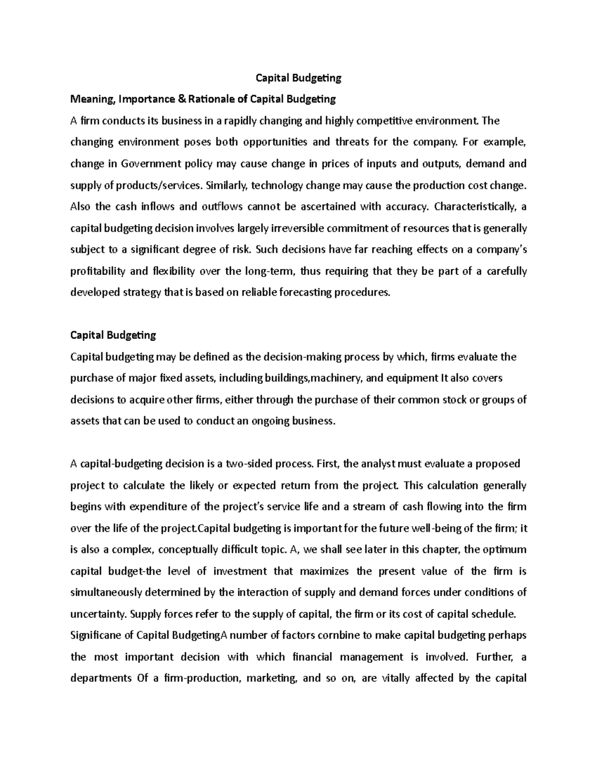 Capital Budgeting - Summary Management - Capital Budgeting Meaning ...