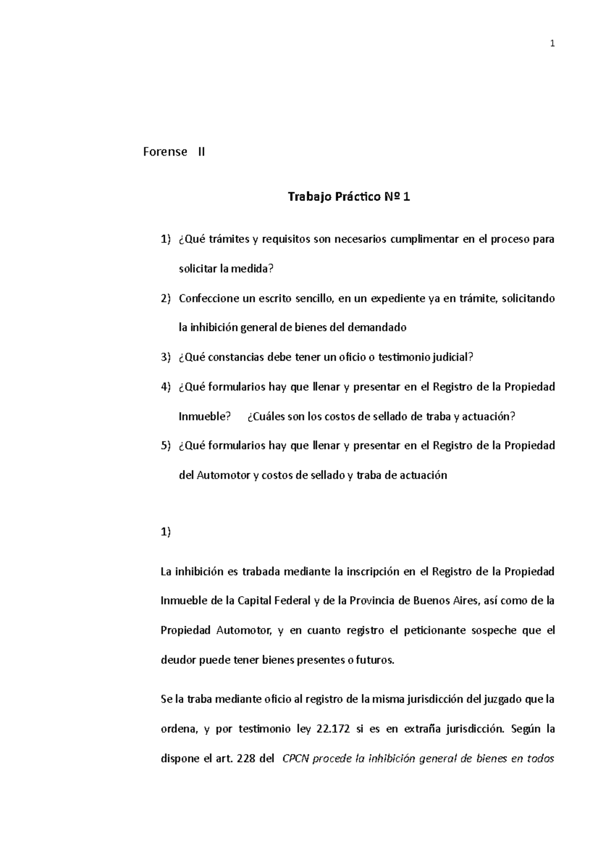 Forense Ii Tp Nº 1 Trabajo Practico N8 Forense Ii Trabajo Práctico Nº 1 ¿qué Trámites Y 8070