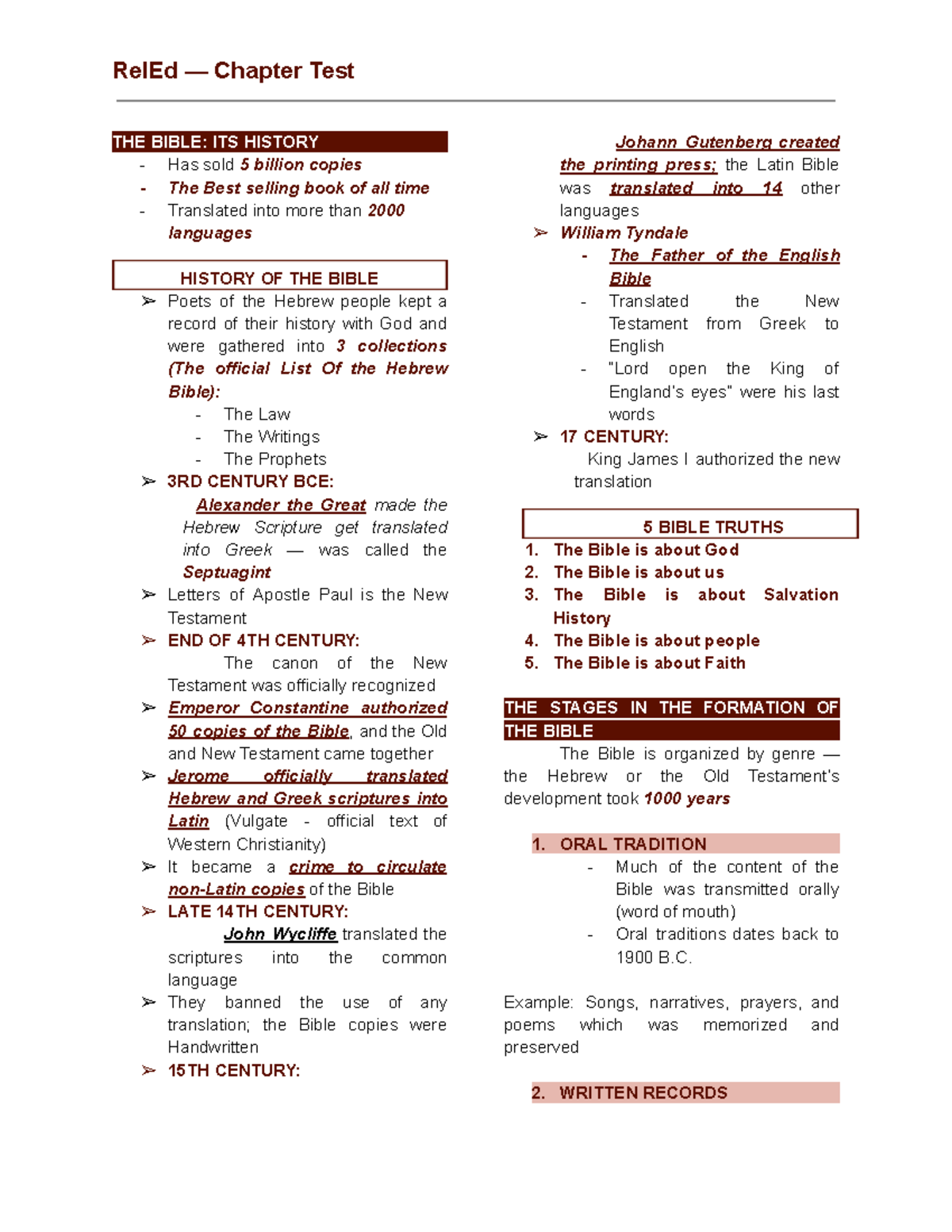 Reled - reviewer - THE BIBLE: ITS HISTORY Has sold 5 billion copies The ...