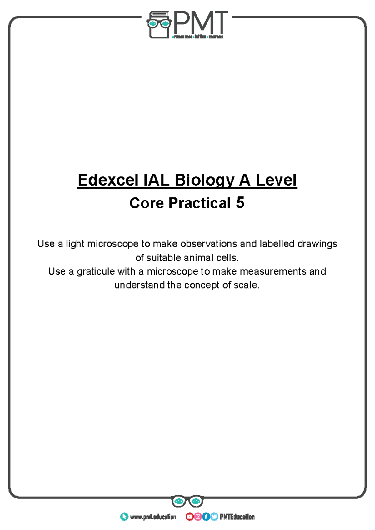 CP 05 Using a light microscope Edexcel IAL Biology A Level Core Practical 5 Use a light