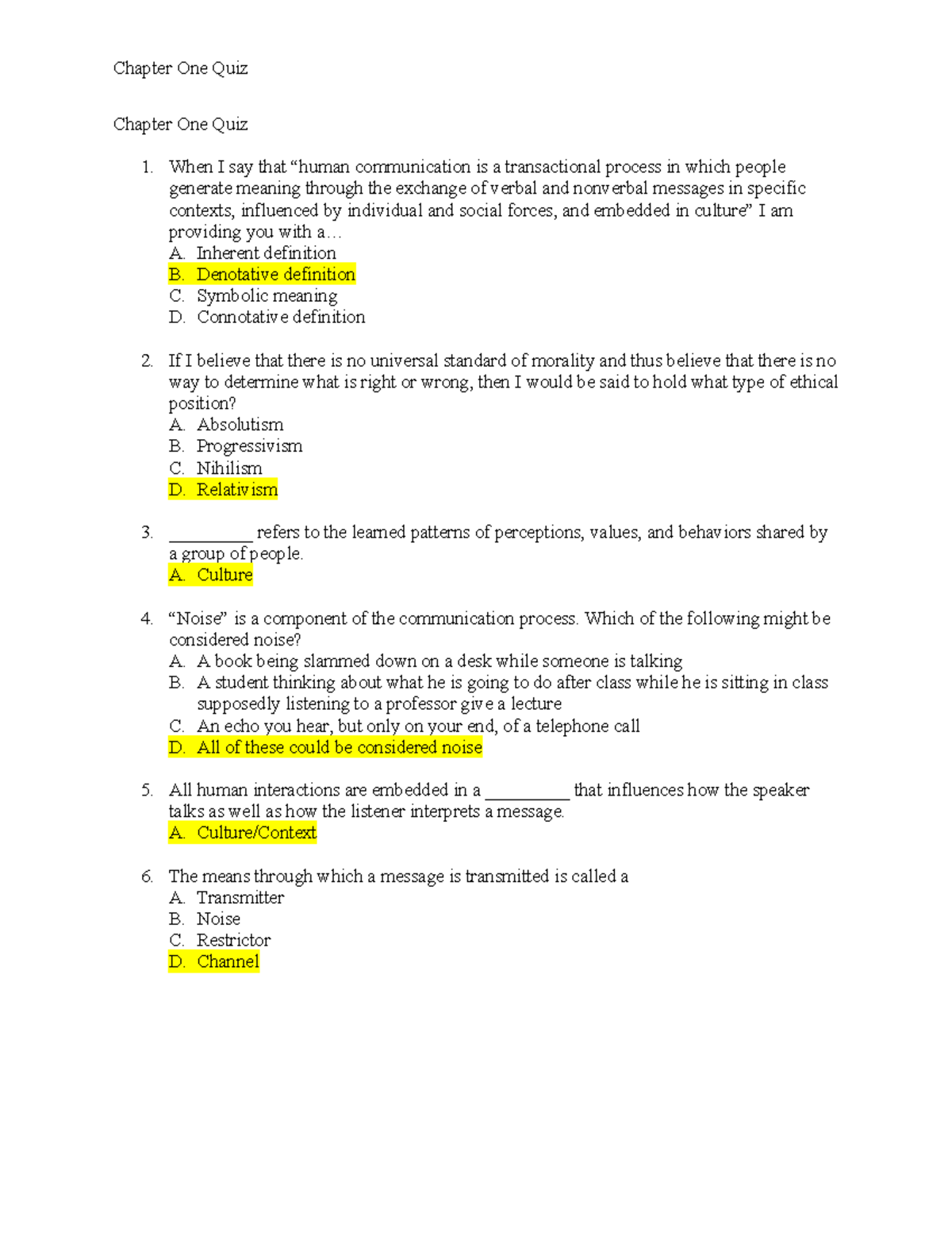 Chapter One Quiz - Futrell - Chapter One Quiz Chapter One Quiz 1. When ...