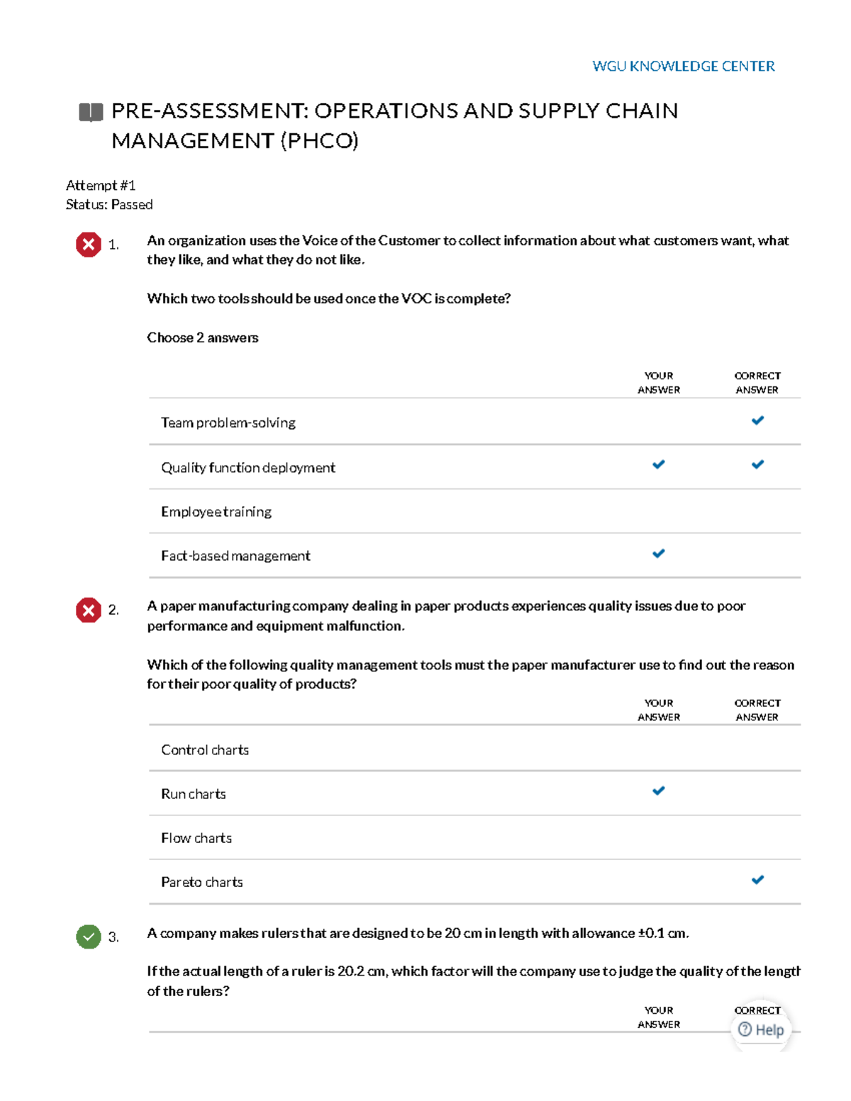 C720 PDF Practice notes PREASSESSMENT OPERATIONS AND SUPPLY CHAIN