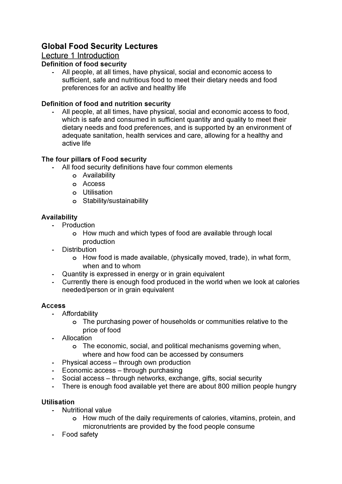 food security dissertation