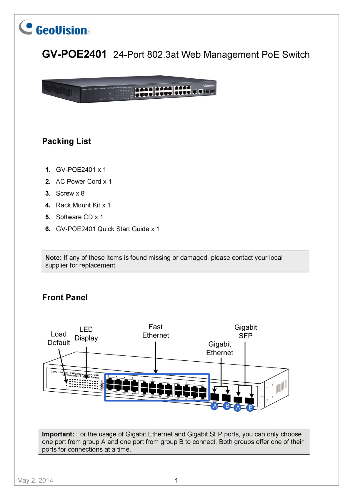 Gv Poe2401 Installation Guide Studocu