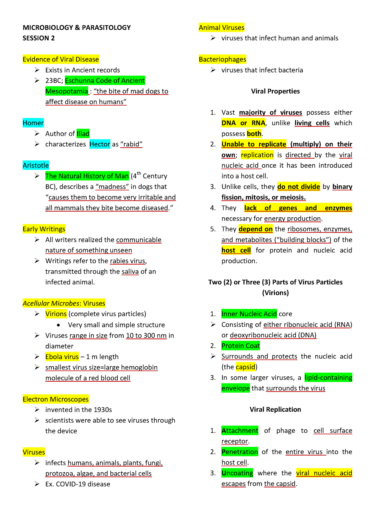 Microbiology Reviewer Session 2 - MICROBIOLOGY & PARASITOLOGY SESSION 2 ...